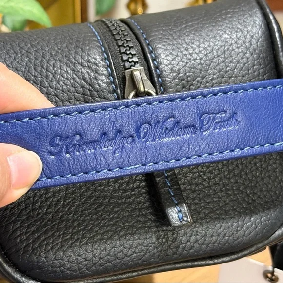 Robert Graham NWT Black Remy V Leather Toiletry Dopp Kit Travel Grooming Bag - Picture 3 of 6